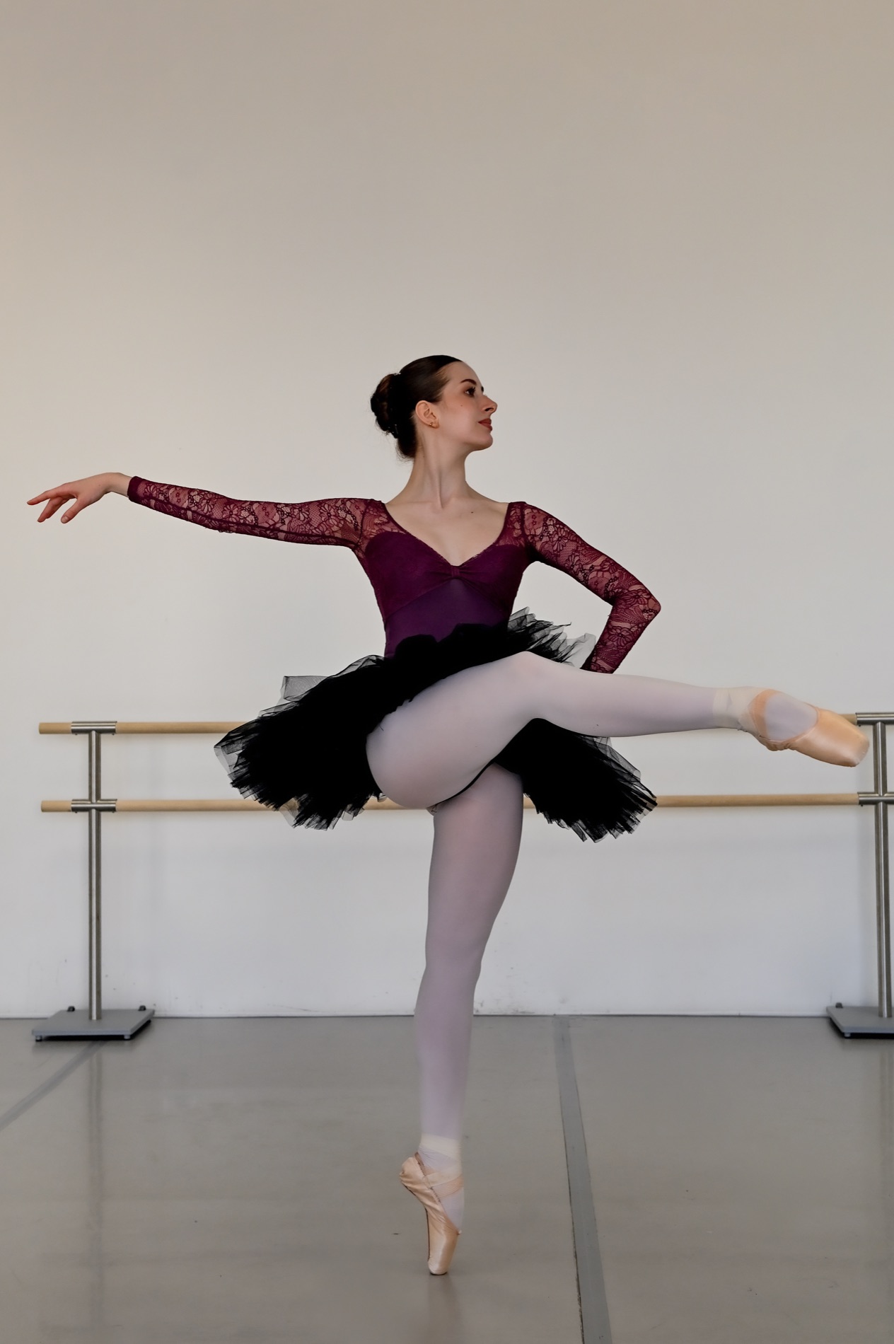 Allieva durante un esercizio di tecnica classica